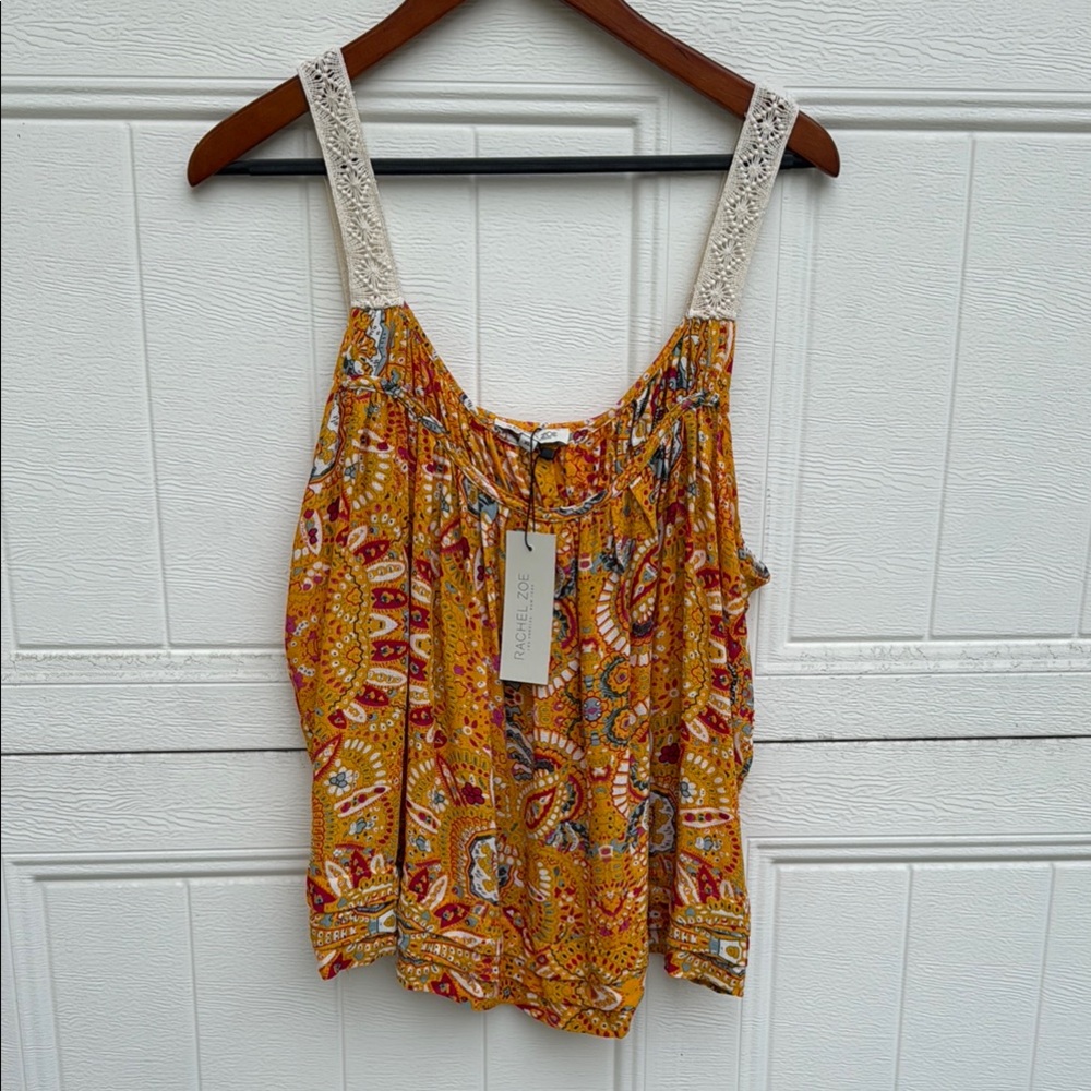 Rachel Zoe Asymmetrical Orange Flutter Sleeve Blouse